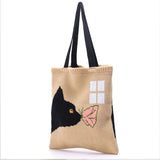 Kissing Cat Tote Bag Soft Purse Female Handbag for Lady Pack