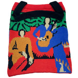 Women's Art Jacquard Knitting Bag Shoulder Tote
