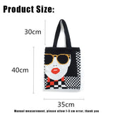 Women Handbag Chess Shopping Shoulder Bags Schoolbag Woolen Plaid Tote
