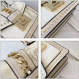 Snake Skin Women's Leather Handbag Square Pack Shoulder Bag