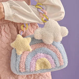 Woman Rainbow Small Shoulder Bag College Girl Leisure Mobile Phone Handbag