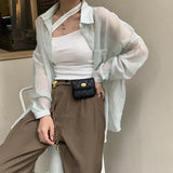 Women Waist Pack PU Fanny Packs Female Belt Bag Phone Chain Bags For Lady