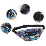 Printed Leaves Waist Bag For Men Women Casual Belt Bags Pouch