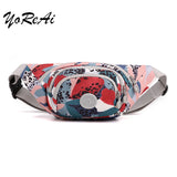 Printed Women's Waist Bag Sports Running Chest Bags Travel Leisure