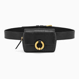 Women Waist Bag Leather Chest Handbag Beige
