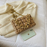 High-Quality Pleated Tote Bag Soft Leather Women's Handbag Shoulder Diagonal