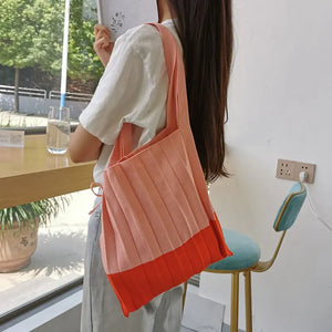 Knitted Shoulder Bag Casual Tote Female Handbag