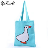 Knitting Shoulder Bag Reusable Shopping Pack Casual Tote Female Handbag