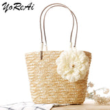 Rattan Woven Straw Beach Bag Large Capacity Totes Bohemia Style