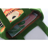 Bear Canvas Cloth Shoulder Bag for Women Knitting