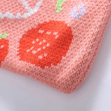 Strawberry Milk Knitting Shoulder Bag for Women