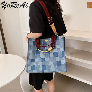 Women Retro Shoulder Bag Large Canvas Handbag Tote