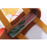 Women Shopping Bag Artistic Simplicity Knitting Canvas Shoulder Bags