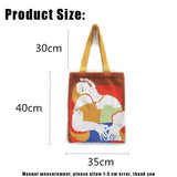Women Shopping Bag Artistic Simplicity Knitting Canvas Shoulder Bags