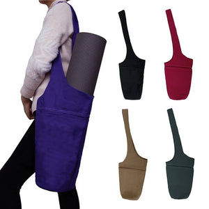 Yoga Mat Bag Cotton Canvas Large Carry Tote Adjustable Shoulder Strap