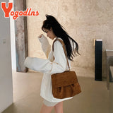 Fleece Shoulder Bag Female Crossbody Bag Large Capacity Messenger Bag