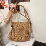 Boho Straw Bag Women Beach Shoulder Handbag Tassel Crossbody