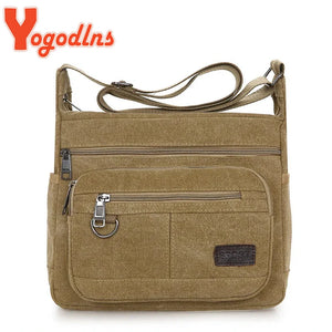 Casual Canvas Shoulder Bag For Women Multi-layer Messenger Bag Crossbody Handbag