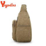 Casual Canvas Shoulder Bag For Women Multi-layer Messenger Bag Crossbody Handbag