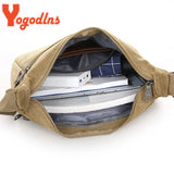 Casual Canvas Shoulder Bag For Women Multi-layer Messenger Bag Crossbody Handbag
