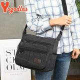 Casual Canvas Shoulder Bag For Women Multi-layer Messenger Bag Crossbody Handbag