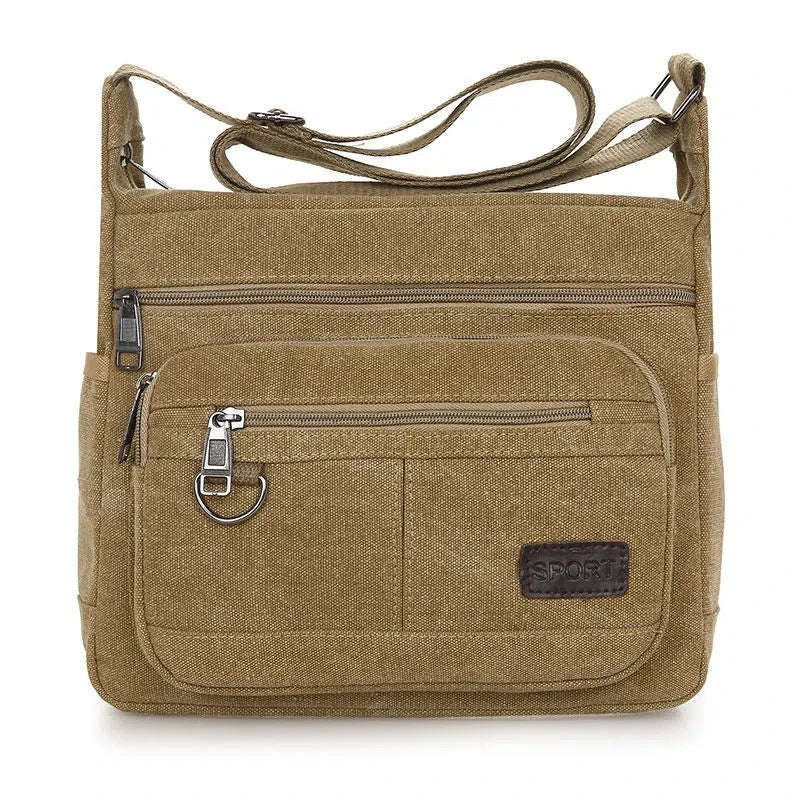 Casual Canvas Shoulder Bag For Women Multi-layer Messenger Bag Crossbody Handbag