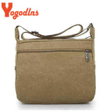 Casual Canvas Shoulder Bag For Women Multi-layer Messenger Bag Crossbody Handbag