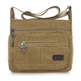 Casual Canvas Shoulder Bag For Women Multi-layer Messenger Bag Crossbody Handbag