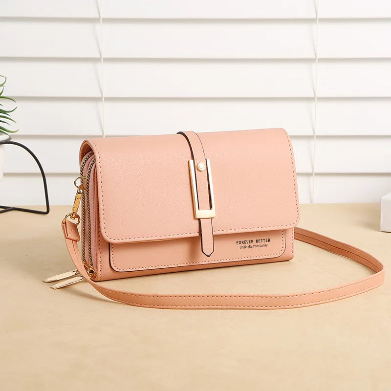 Casual Flap Mobile Phone Shoulder Bag For Women PU Leather Crossbody Bags