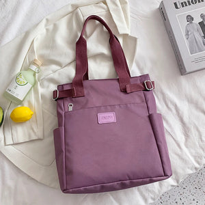 Casual Oxford Shoulder Bag Women Large Capacity Handbags Solid Handle Bag
