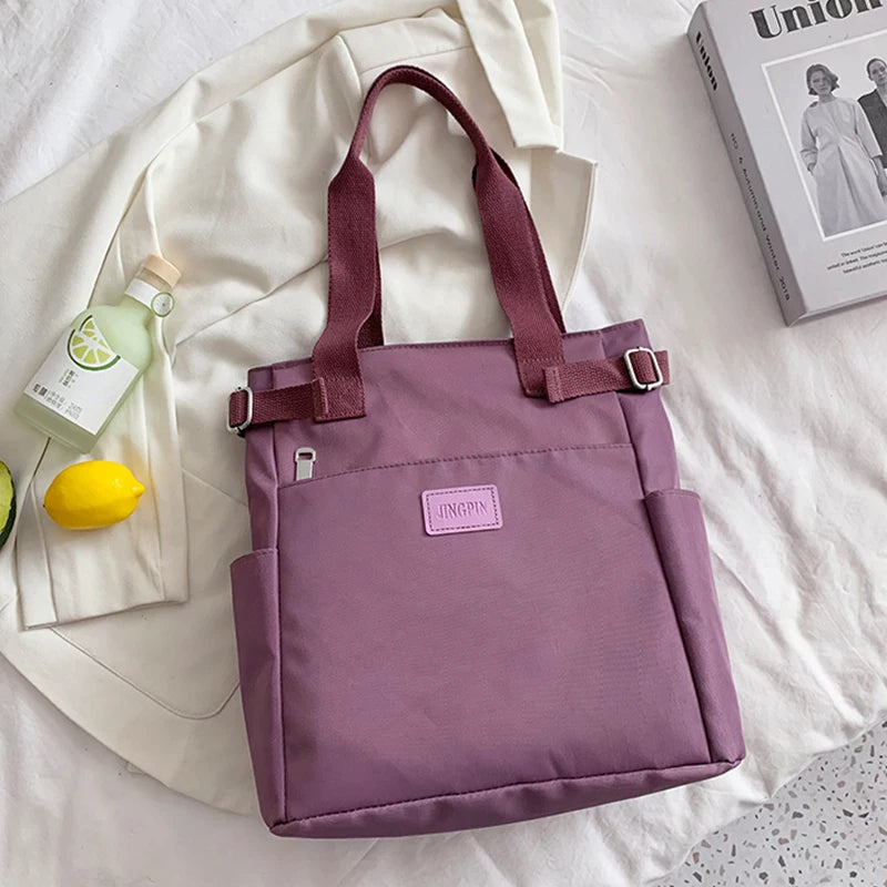 Casual Oxford Shoulder Bag Women Large Capacity Handbags Solid Handle Bag