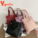 Casual Oxford Shoulder Bag Women Large Capacity Handbags Solid Handle Bag