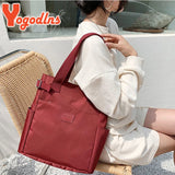 Casual Oxford Shoulder Bag Women Large Capacity Handbags Solid Handle Bag