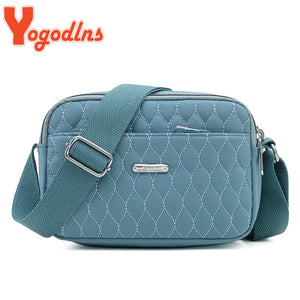 Casual Nylon Shoulder Bag for Women Multifunction Messenger Handbag and Purse