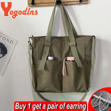 Casual Waterproof Oxford Shoulder Bag Girls Waterproof Bucket Bag