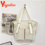 Casual Waterproof Oxford Shoulder Bag Girls Waterproof Bucket Bag