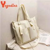 Casual Waterproof Oxford Shoulder Bag Girls Waterproof Bucket Bag