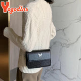 Flap Square Bag Female PU leather Shoulder Crossbody Bag