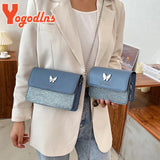 Flap Square Bag Female PU leather Shoulder Crossbody Bag