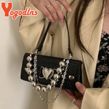 Crocodile Pattern Square Bag Women PU Leather Handbag Chain Shoulder Clutch