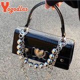 Crocodile Pattern Square Bag Women PU Leather Handbag Chain Shoulder Clutch