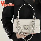 Crocodile Pattern Square Bag Women PU Leather Handbag Chain Shoulder Clutch