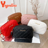 Embroidered Thread Shoulder Bag Soft Leather Crossbody Vintage Square