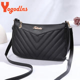 Embroidered Thread Phone Bag PU Leather Shoulder Crossbody Bags