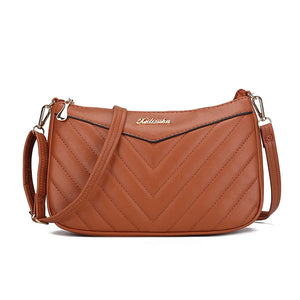 Embroidered Thread Phone Bag PU Leather Shoulder Crossbody Bags