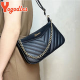 Embroidered Thread Phone Bag PU Leather Shoulder Crossbody Bags