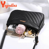 Embroidered Thread Phone Bag PU Leather Shoulder Crossbody Bags