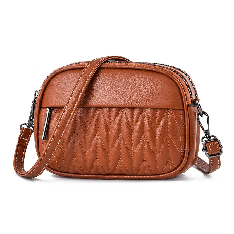 Embroidered Thread Round Shoulder Bag For Women Crossbody Bag Mommy Purse