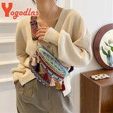 Ethnic Style Tassel Chest Bag Women Braided Shoulder Ladies Crossbody Bag
