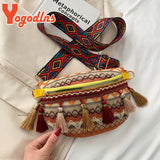 Ethnic Style Tassel Chest Bag Women Braided Shoulder Ladies Crossbody Bag